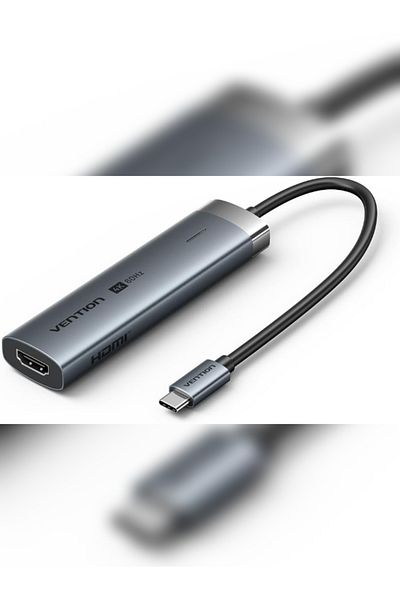 Vention 5-in-1 USB-C Docking Station 0.15M 4K@60Hz HDMI,5Gbps USB 3.0*3/USB C 3.2,for MacBook,iPhone