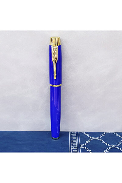 AYACO قلم حبر جاف معدني أزرق بتصميم أنيق للاستخدام المكتبي واليومي