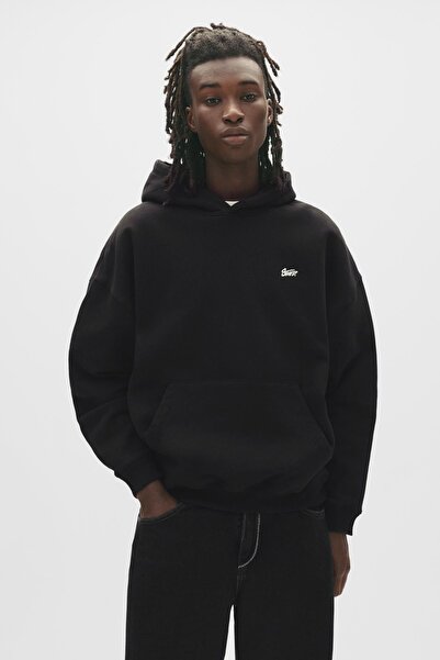 Pull & Bear STWD embroidered logo hoodie