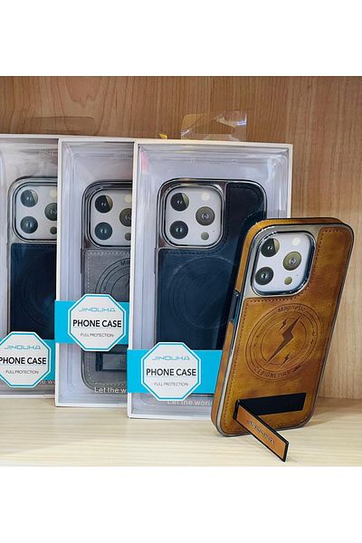 GENERAL iPhone 16 ProMax Case - Premium Leather Case With Kick Stand, MagSafe Compatible, Full Protection