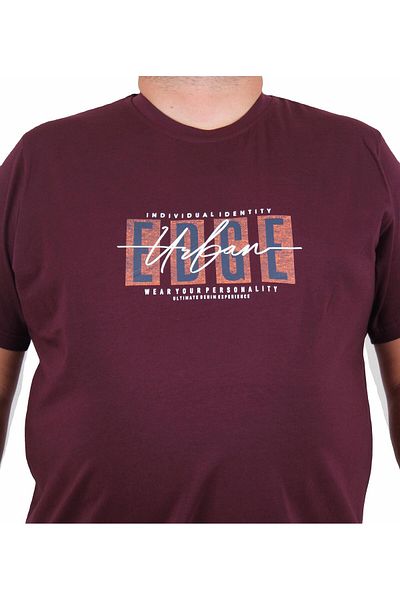 Starbattal Men's Plus Size Crew Neck T-Shirt Edge 25190 Murdum