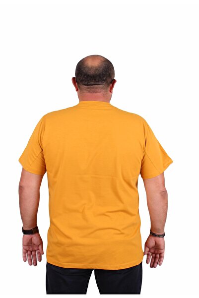 Starbattal Men's Plus Size Crew Neck T-Shirt Palm Beach 25188 Mustard