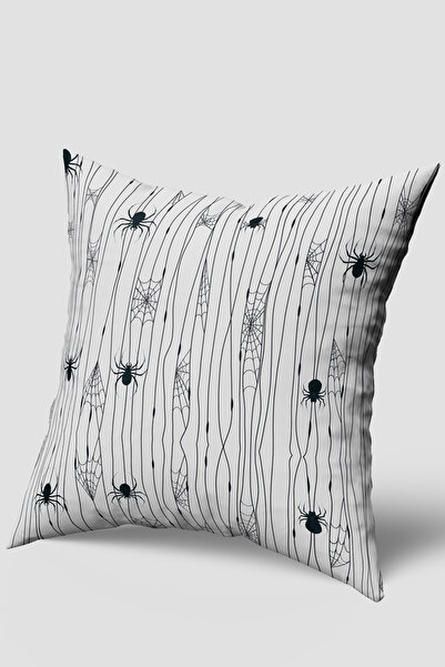 EsnafAli غطاء وسادة على شكل عنكبوت الهالوين باللون الأبيض