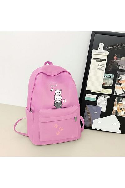 Touz Moda Cute Cat Printed School, Classroom, Course Backpack