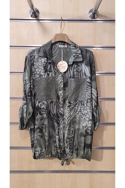 Park Moda Italian Shirt Sequin Detailed Authentic Pattern