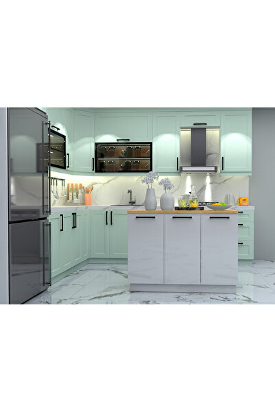 Golden Art mutfak adası yemek masası MDF beyaz en 120 derinlik 36 yükseklik 90