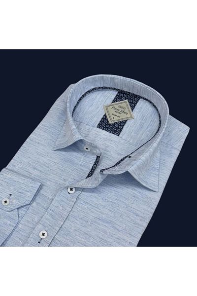 GÖMLEK GALERİSİ Slim Fit Slim Fit Plain Long Sleeve Dobby Men's Shirt