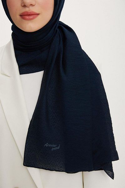 Armine Outlet, Organic Cotton Shawl - 3494 - Navy Blue