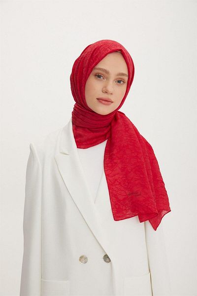 Armine Outlet, Organic Cotton Shawl - 61 - Red