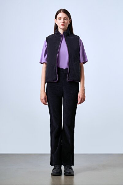 SPORTEMPT Vestă din lână pentru femei, căptușită cu fermoar - negru