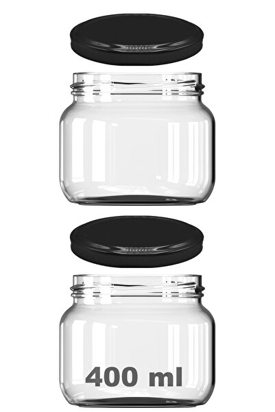 Afracam 400 ml Kavanoz Metal Siyah Konserve Kapaklı 400 Cc Şeffaf Magnolya Ca...