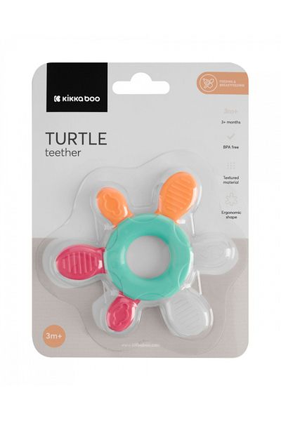 Kikka Boo Teething toy with ergonomic shape and embossed surface KikkaBoo Turtle