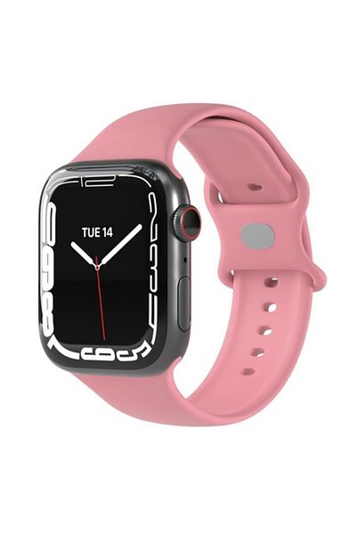 Tim Watch Strap for Apple Watch 1/2/3/4/5/6/7/8/9/10/SE/SE 2 38/40/41/42mm, D45, Silicone, Soft Rose