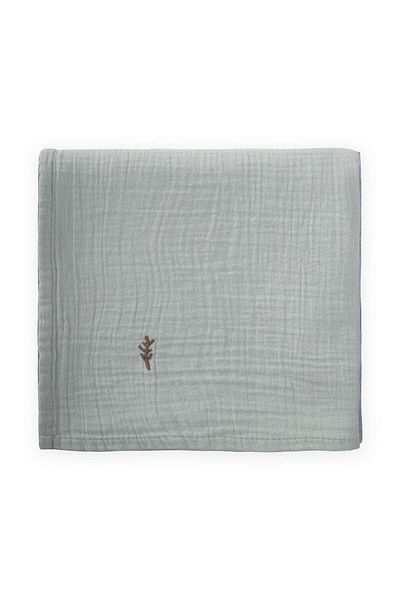Cigit Embroidered Muslin Blanket 90X100 cm Water Green