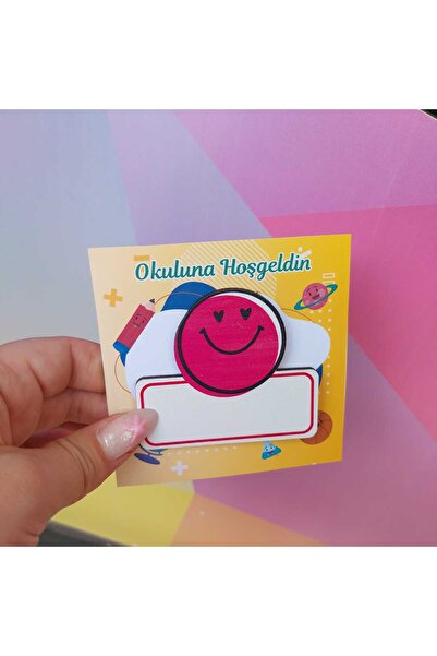 Yaşam Baskı Okula Hoşgeldin Rozeti Kız Öğrenci 5 Adet Kartlı