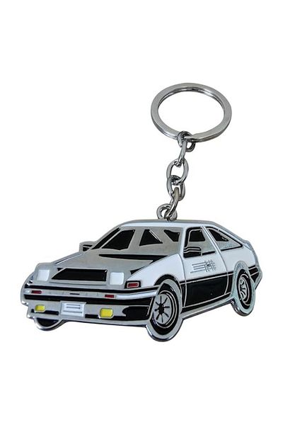 Generic Premium Metal Enamel Classic Sports Car Keychain, Black and Silver Finish
