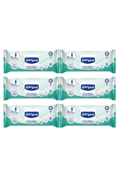 Canped Perine Bölgesi Temizleme Havlusu 50 Li x 6 Adet.