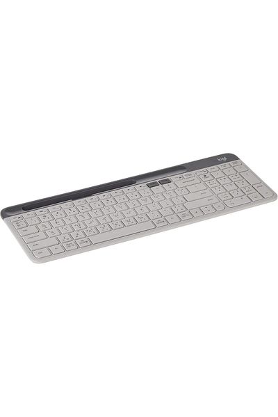 logitech لوحة مفاتيح K580 رفيعة متعددة الأجهزة، باللون الأبيض