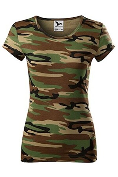Malfini - Tricou damă Pure, culoare camuflaj maro, mărime XXL