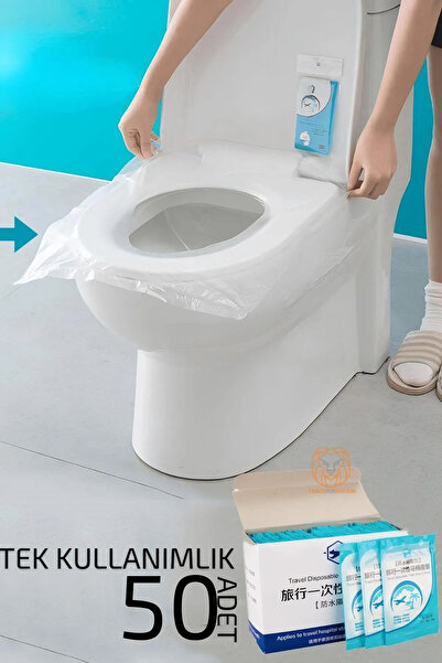 Pazar Kapısı Klozet Kapağı Kılıfı Hijyenik Seyahat Tek Kullanımlık Klozet Wc Örtüsü 50 Adet