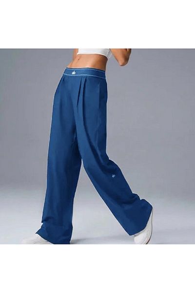 HepsitrentStore Blue Color Comfortable Fit Jogger Wide Leg Trousers