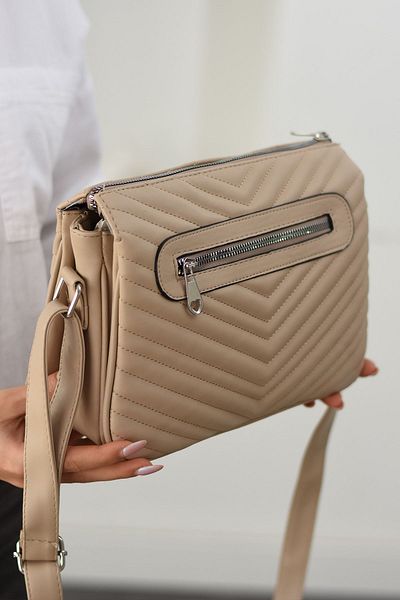 H&D COLLECTİON Quilted 3 Compartment Lined Long Strap Very Useful Crossbody and Shoulder Bag 1403