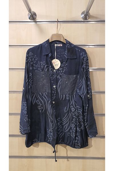 Park Moda Italian Shirt Sequin Detailed Authentic Pattern