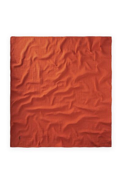 Cigit Embroidered Muslin Blanket 90X100 cm Rust