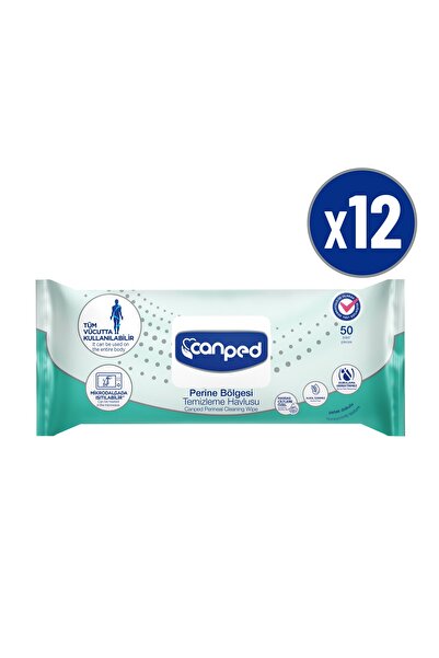 Canped Perine Bölgesi Temizleme Havlusu 50 Li x 12 Adet