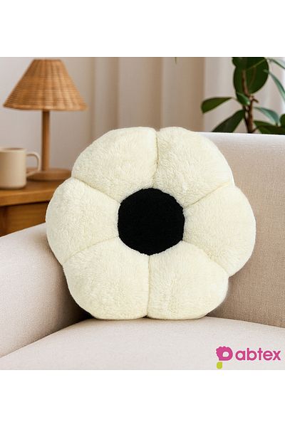 Pabtex Daisy Shaped Plush Pillow for Home and Room Decoration 40 cm