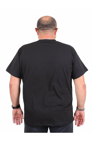 Starbattal Men's Plus Size Crew Neck T-Shirt Un Stop Able 25181 Black