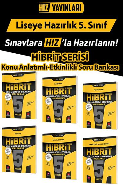 Hız Yayınları 5. Sınıf Hibrit Konu Anlatımlı Etkinlikli Soru Bankası