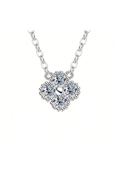 OEM Silver clover necklace with 0.4 kt moissanite diamonds