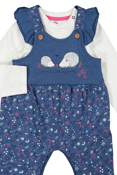 Divonette Baby Girl Floral Patterned Jumpsuit Badi Set of 2 - Baby Clothing
