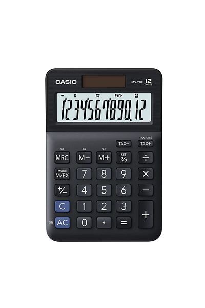 Casio MS-20F 12-digit desktop calculator, black