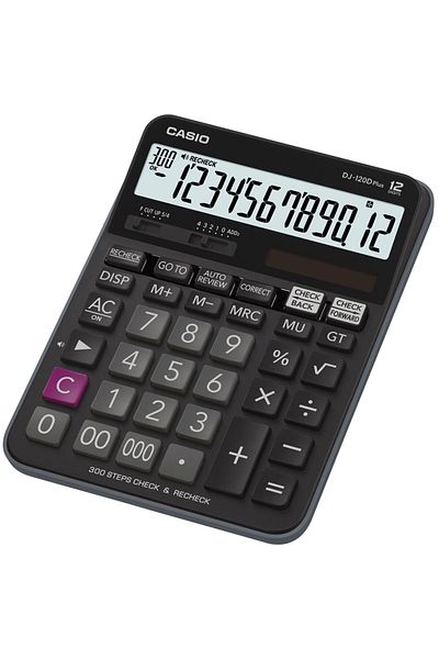 Casio DJ-120D 12-digit desktop calculator, black