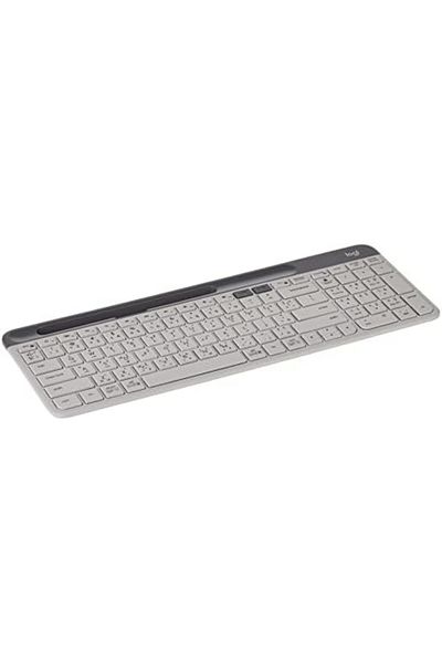 logitech لوحة مفاتيح K580 رفيعة متعددة الأجهزة، باللون الأبيض