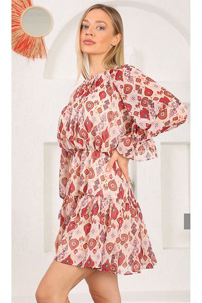 Miss Allos Women's Dress Chiffon Fabric Lined Mini Trend Dress