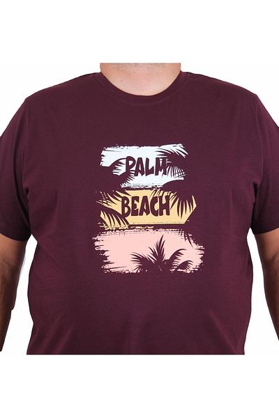 Starbattal Men's Plus Size Crew Neck T-Shirt Palm Beach 25188 Murdum