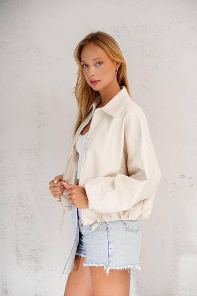 Jaglion Oversize Bomber Belted Leather Jacket