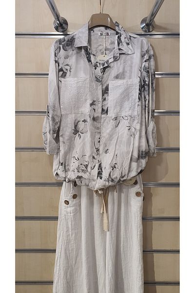 Park Moda Italian Shirt Sequin Detailed Authentic Pattern
