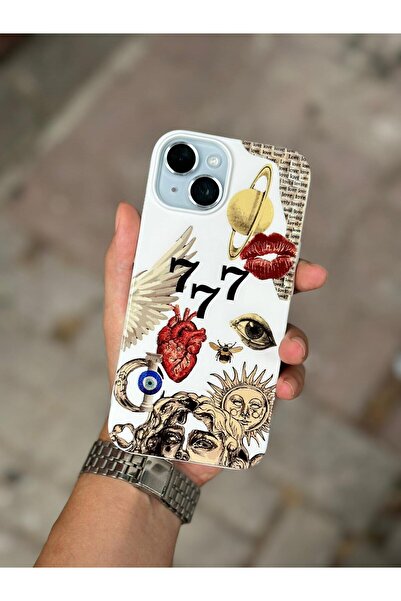 Iphone 13 / 14 İle Uyumlu Desen Tasarımlı Yüksek Kalite Lansman İçi Kadife Kılıf