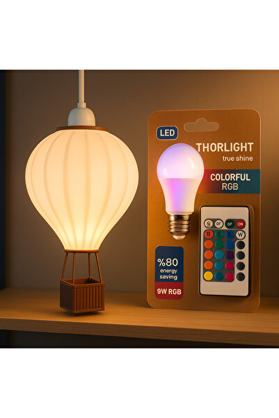 Rekatech Kumandalı Çok Renkli Sıcak Hava Balonu Avize Kapadokya Havası Evinizde– Modern Sarkıt Lamba Modeli