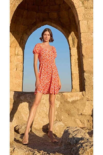 NightLove Monamise Flower Pattern Short Sleeve Dress 23081
