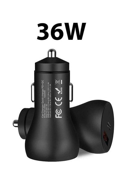 Generic Fast Car Charger PD 36W USB Car Plug Adapter, Type C & Type A, Compatible with iPhone 16, 15, 14, 13