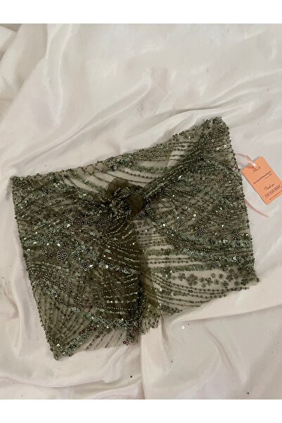 Nurcanilirboutique Kristal taş detaylı mini pareo