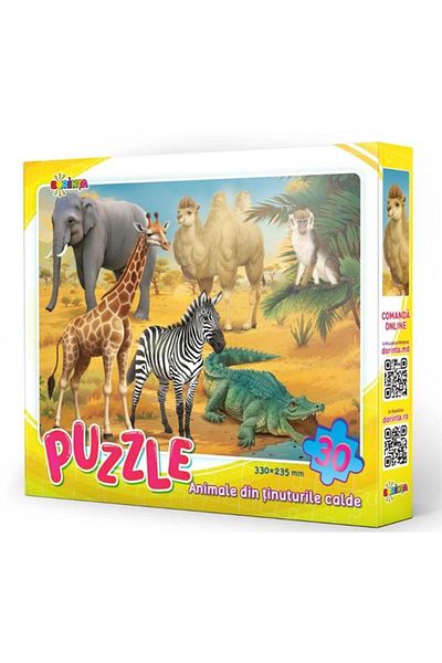 Dorinta Puzzle 30 pieces. Animals from warm lands