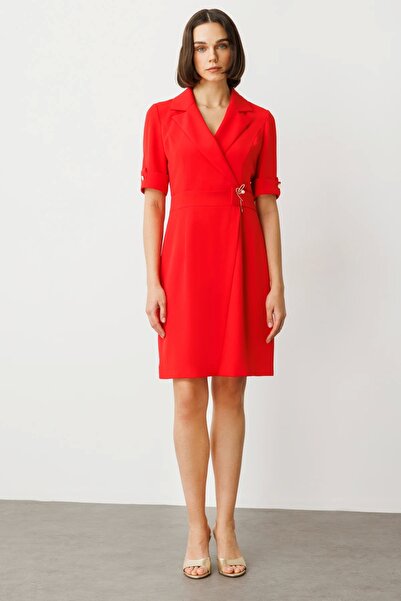 Ekol Brooch Short Sleeve Dress 05136