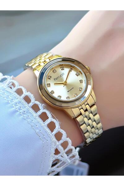 Ferrucci Milano Gold Stone Dial Metal Cord Women Wrist Watch