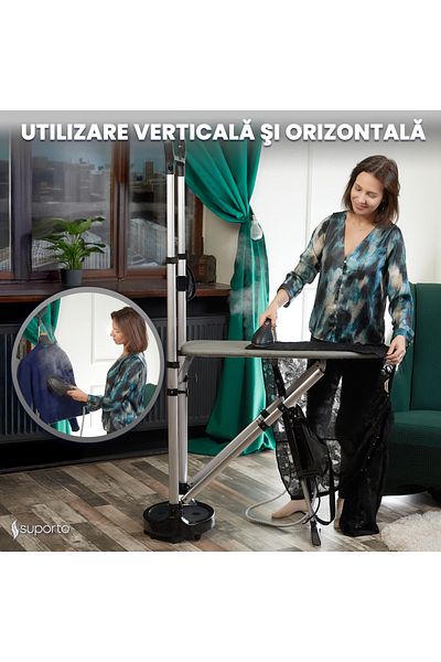 Suporto M3 2in1 Professional Steam Iron with Ironing Board, 1200W Power, Portable, Black/Silver